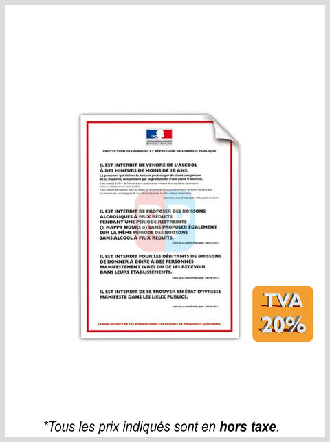 Pancarte adhésive "Vente d'alcool"