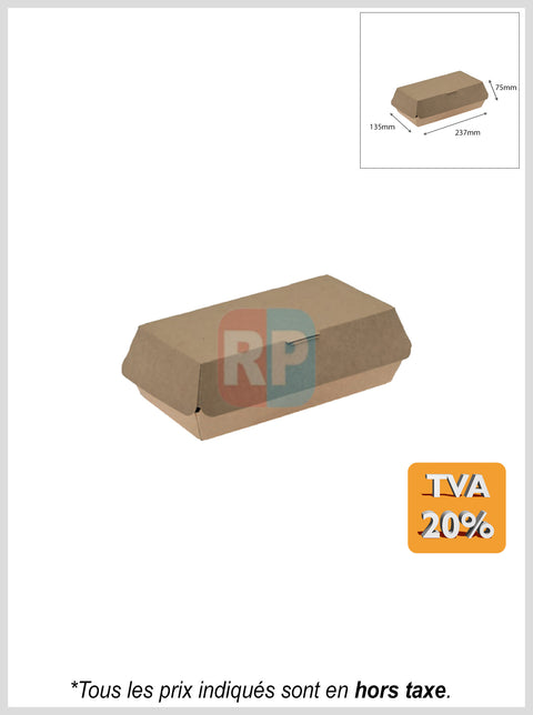Boîte burger kraft brun