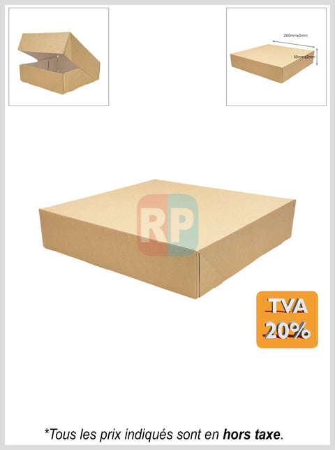Boite pâtissière carré kraft brun