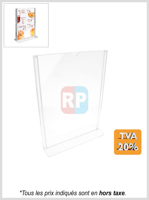 Porte menu plastique sur pied