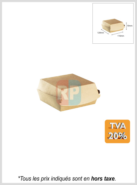 Boîte burger kraft brun