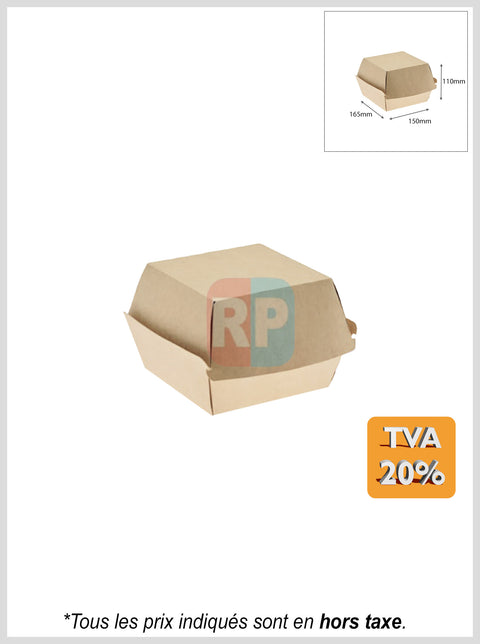 Boîte burger kraft brun