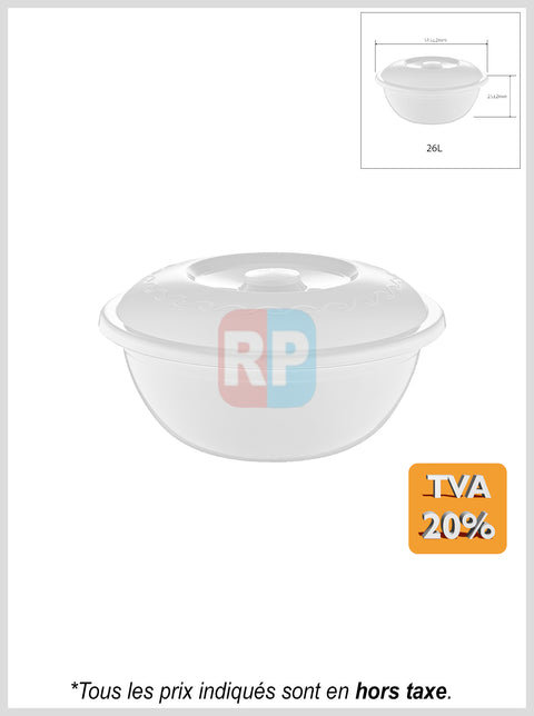 Bassine rond avec couvercle BAZBAS 26L