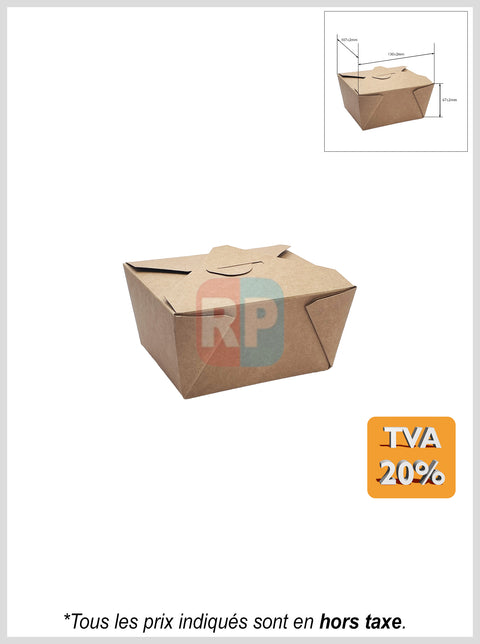 Boîte à repas ingraissable kraft brun