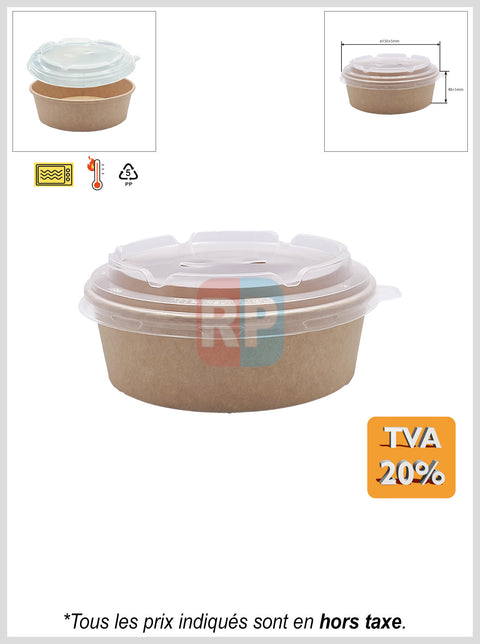 Bol kraft brun + couvercle