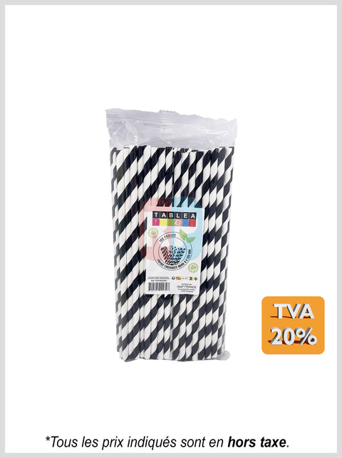 Pailles torsadées noir