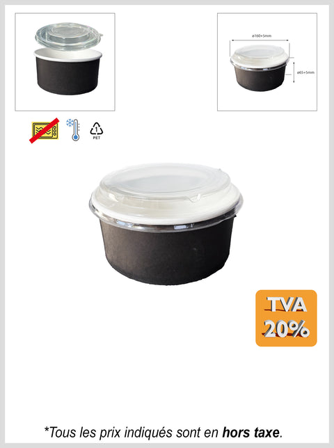 Bol en kraft noir + couvercle