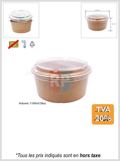 Bol kraft brun + couvercle
