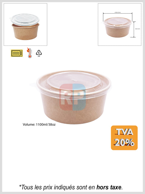 Bol kraft brun + couvercle