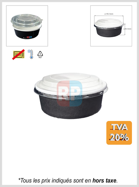 Bol en kraft noir + couvercle