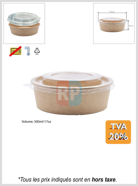 Bol kraft brun + couvercle