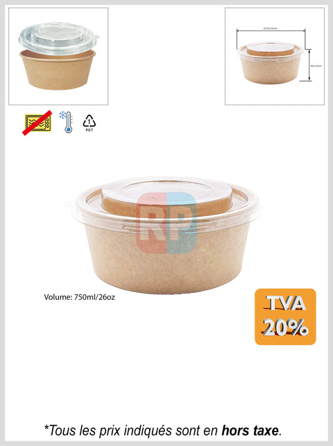 Bol kraft brun + couvercle
