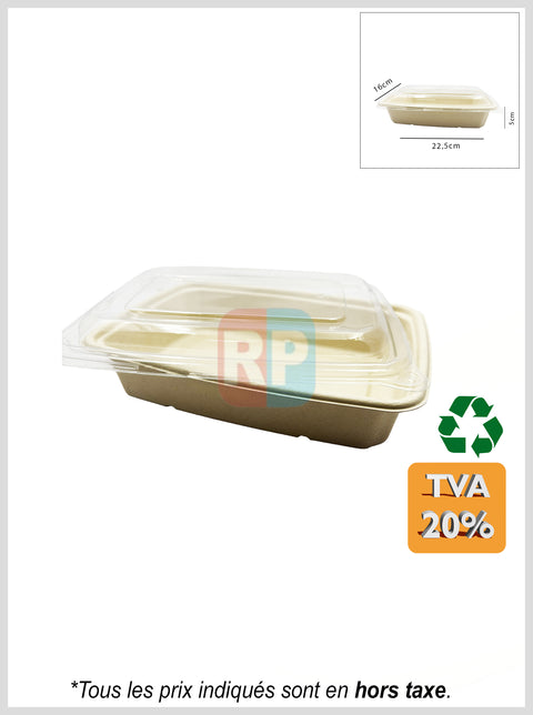 Barquette rectangulaire en fibre naturel