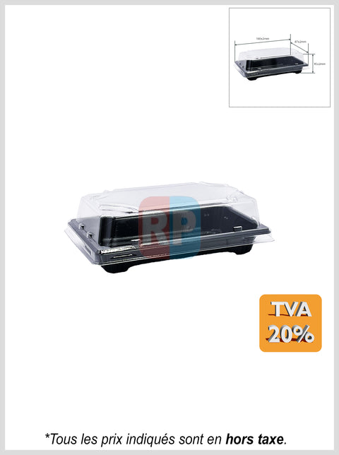 Barquette sushi PS + couvercle PET