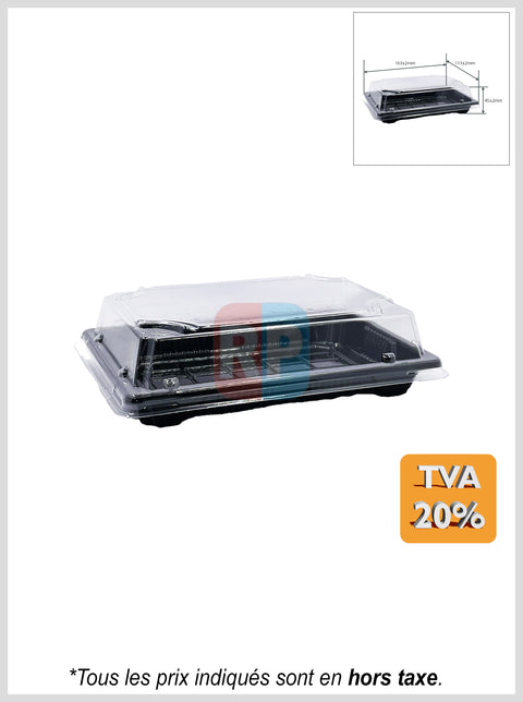 Barquette sushi PS + couvercle PET