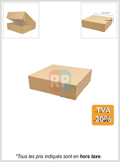 Boite pâtissière carré kraft brun