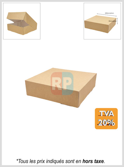Boite pâtissière carré kraft brun