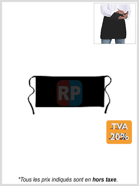Tablier noir 40cm 3 poches