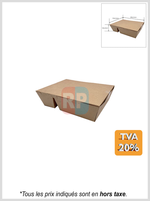 Boîte ingraissable kraft à compartiments