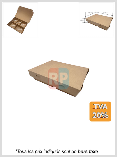 Boîte ingraissable kraft à compartiments