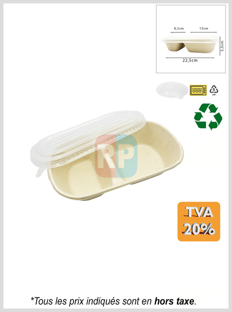 Barquette rectangulaire en fibre naturel