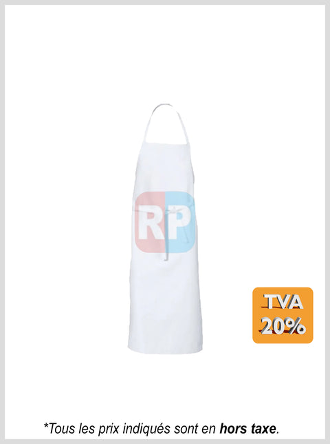 Tablier blanc avec poche